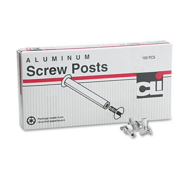 Charles Leonard Post Binder Aluminum Screw Posts, 3/16" Diameter, 1/2" Long, 100/Box LEO3703L