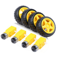 thumbnail image 1 of 8PCS DC Electric Motor + Plastic TT Motor Tire Wheel Dual Shaft Gear Motor TT Gearbox Engine for Smart Car, 1 of 7