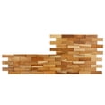 thumbnail image 3 of Bare Decor EZ-Wall Brick 3D Pattern Tile in Solid Teak Wood Natural Finish, Set of 10, 3 of 6