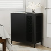 hiwalen Metal Sideboard Storage Cabinet with Adjustable Shelf and 2 Door,26.78'' Wide for Dining Room, Kitchen, Living Room,Black