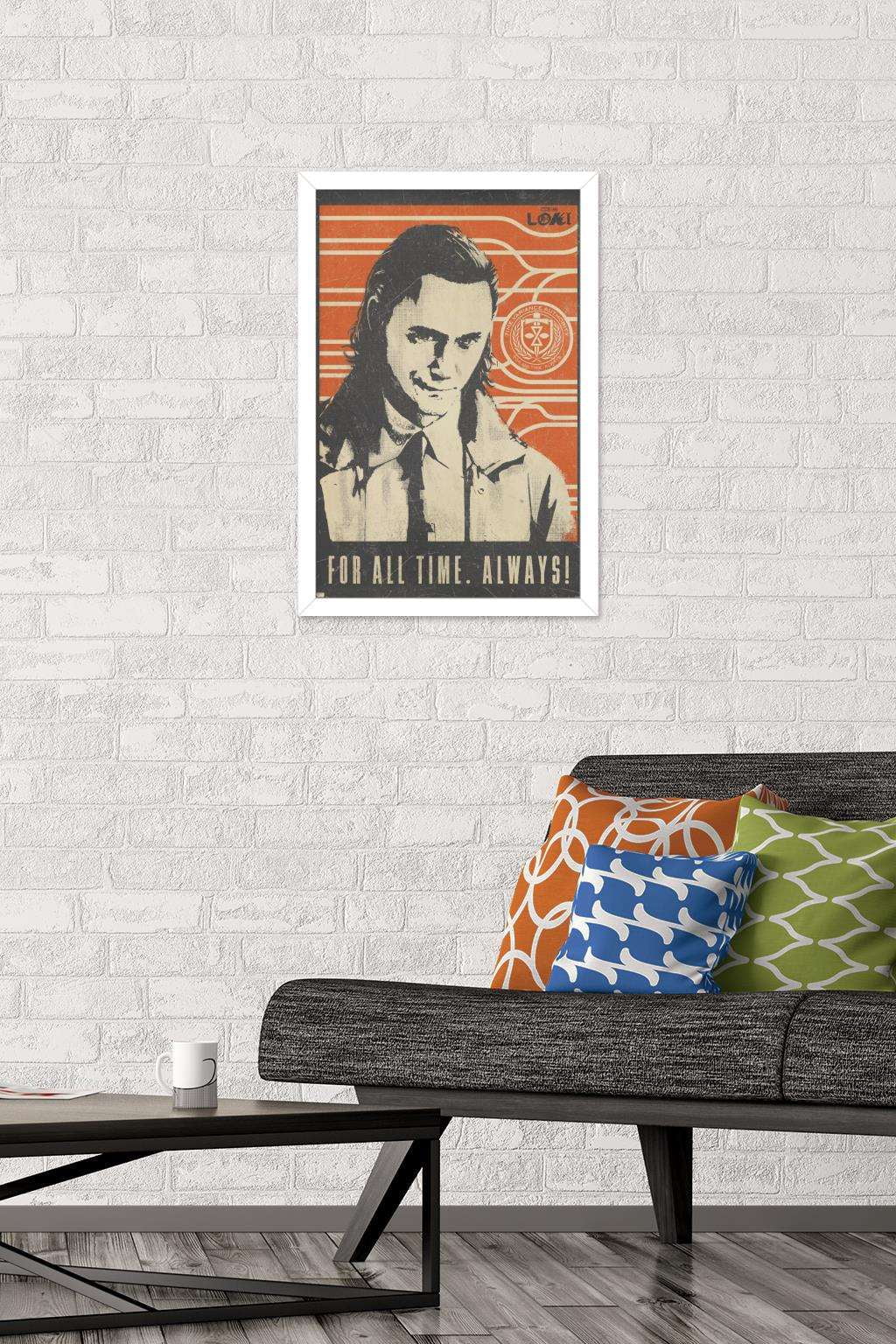 Marvel Loki - For All Time Wall Poster, 14.725" x 22.375", Framed