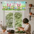 thumbnail image 6 of Easter Rod Pocket Curtain Valance, Spring Easter Eggs Bunny Butterflies Green Farmhouse Window Valance for Living Room, Bedroom, Kitchen 60"W x 18"L, 6 of 9