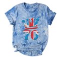 thumbnail image 2 of Puntoco Camiseta de mujer Camisetas Cuello redondo Camiseta de manga corta Camiseta con estampado de letras Tie-Dye Camiseta tops Blusa Regalo para mujer Puntoco Puntoco-2416, 2 of 4