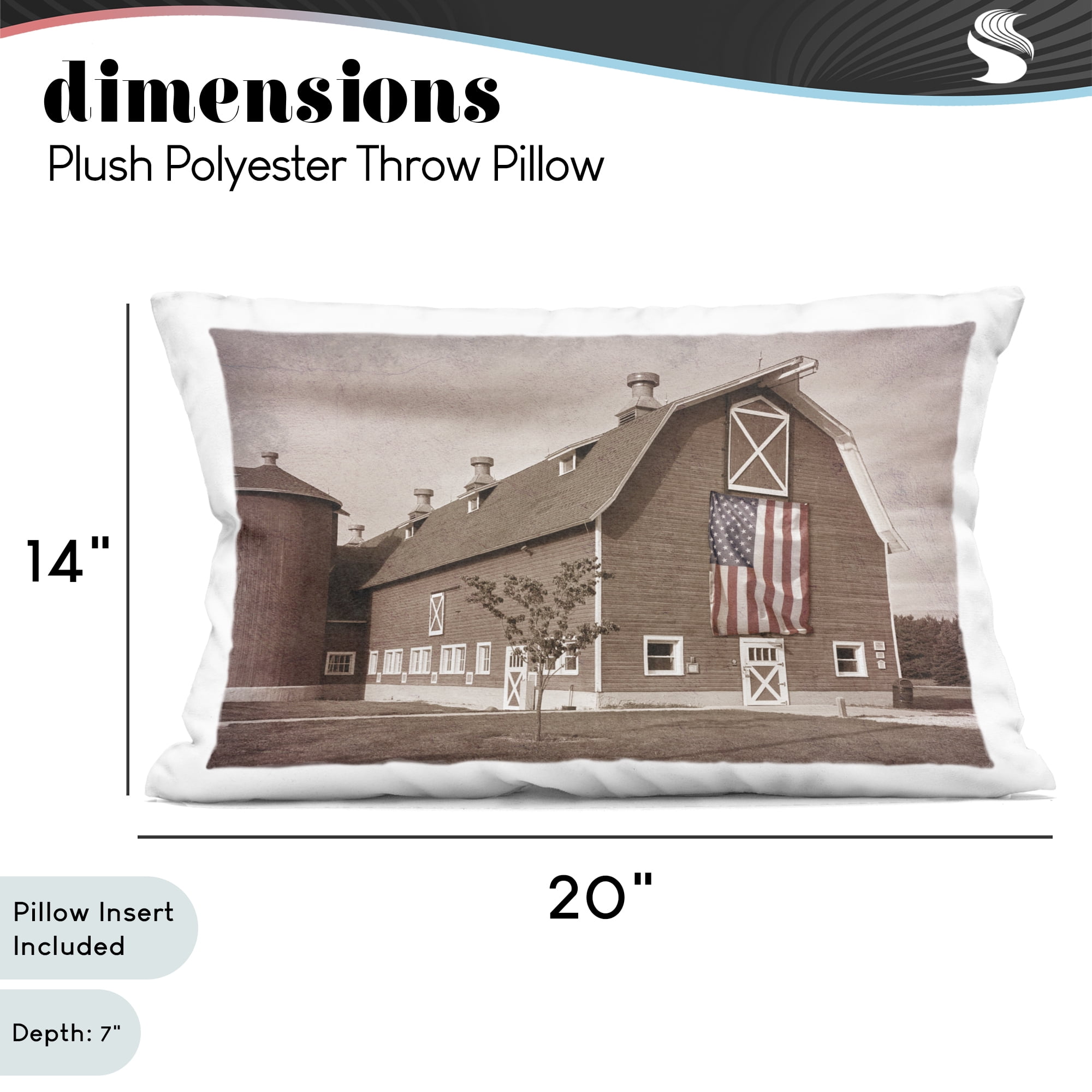 Stupell Industries Rural America Barn Decorative Printed Throw Pillow, design by Marcus Prime