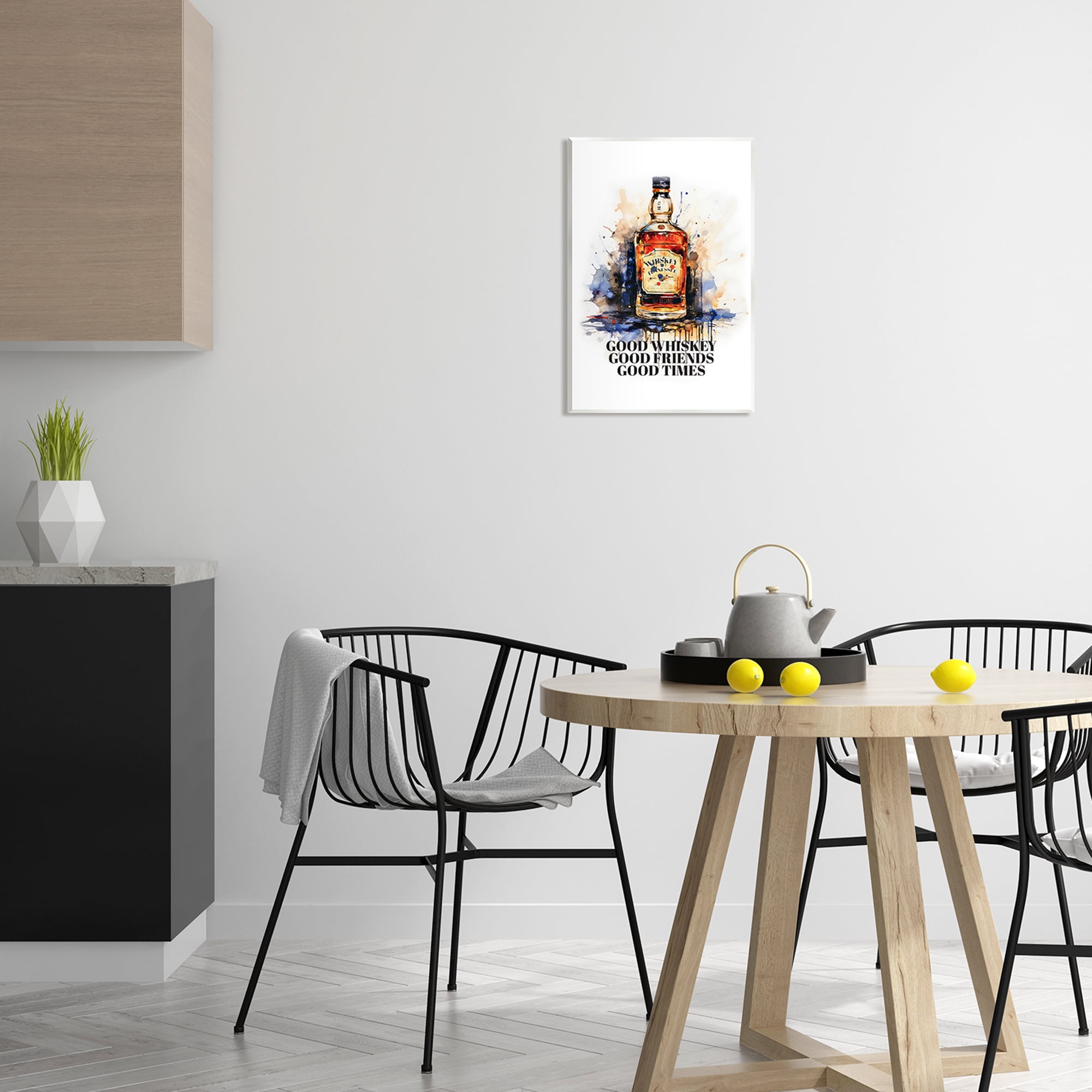 Stupell Industries Good Whiskey & Friends Food & Beverage Painting Unframed Art Print Wall Art, 13 x 19
