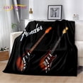 thumbnail image 2 of Manta de Arte de guitarra eléctrica clásica, manta de franela, manta de felpa para sala de estar, dormitorio, camas, funda de sofá, 2 of 4