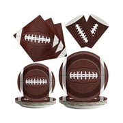 Football Party Supplies | 168 Pieces Decorations Tableware in Ball Shape | Vivid Party Snack Dinnerwares Shower Party Decorations for 24 People