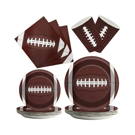 Football Party Supplies | 168 Pieces Decorations Tableware in Ball Shape | Vivid Party Snack Dinnerwares Shower Party Decorations for 24 People