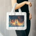thumbnail image 6 of Yiaed Starry Sky Constellation Cat Print Fluffy Shoulder Bag Plush Bags Women Ladies Tote Bag Fluffy White Furry Purse Handbag for Autumn and Winter, 6 of 7