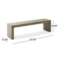 thumbnail image 3 of GZXS 63-Inch Long Dining Bench in Gray Taupe, Acacia Wood 3-Seater Entryway Bench, Modern Farmhouse Bench for Hallway, Backyard or Deck, Easy Assembly, 3 of 9