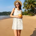 thumbnail image 3 of Easygdp Elegant Gold Leaf Pattern para Vestido Transpirable de Mujer, Vestido Suelto de Manga Corta con Pliegues y Bolsillos para el Verano, 3 of 7