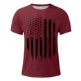 thumbnail image 4 of 4Th Of July Shirts For Men Fashion American Flag Graphic Tee Independence Day Short Sleeve Round Neck Patriotic T-Shirts Wine XXXL, 4 of 4