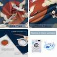 thumbnail image 4 of Japanese Style Blackout Curtains for Bedroom/Living Room, Thermal Insulated Kitchen Curtains, Modern Cranes Cherry Flower Wave Navy Blue Grommet Darkening Window Treatment Drapes 27.5"x39"x2, 4 of 8
