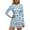 Light Blue, variant on Women's Floral Swimsuits Long Sleeve Front Zipper Bathing Suit One Piece Mesh Ruffled Swim Dress with Shorts L Light Blue
