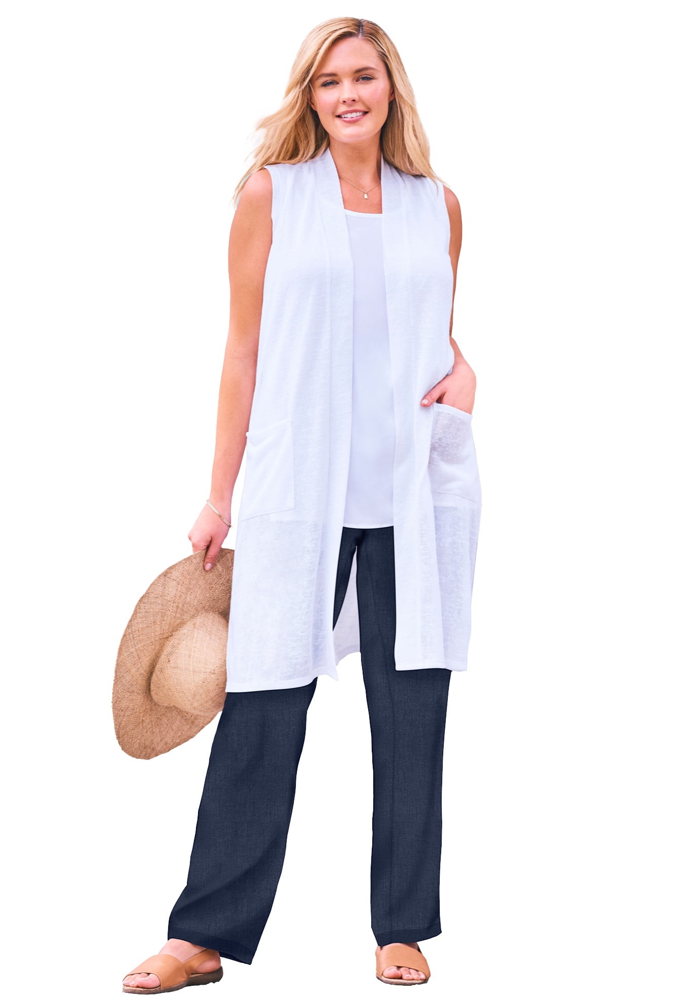 Lightweight Linen Vest Vest - Walmart 