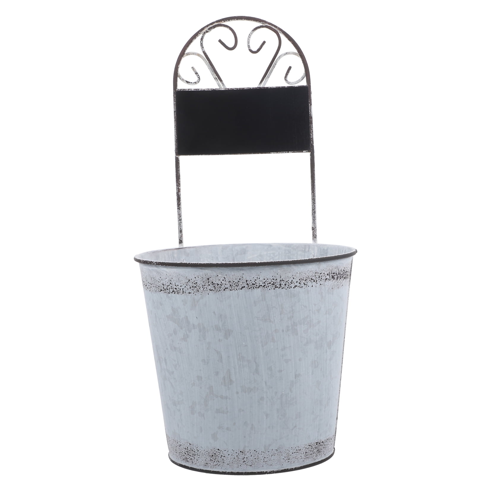 FRCOLOR  Metal Succulents Flower Vase Iron Bucket Hanging Planter Galvanized Artificial