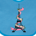 thumbnail image 4 of Inktastic Eiffel Tower in Paris with Flowers and Pink Banner Boys or Girls Baby Bib, 4 of 4