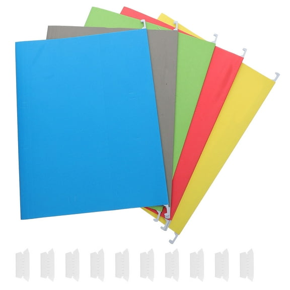 SOPOTUTU 5Pcs Hanging File Holders Assorted Color Paper File Folder for Home Office Document Organization