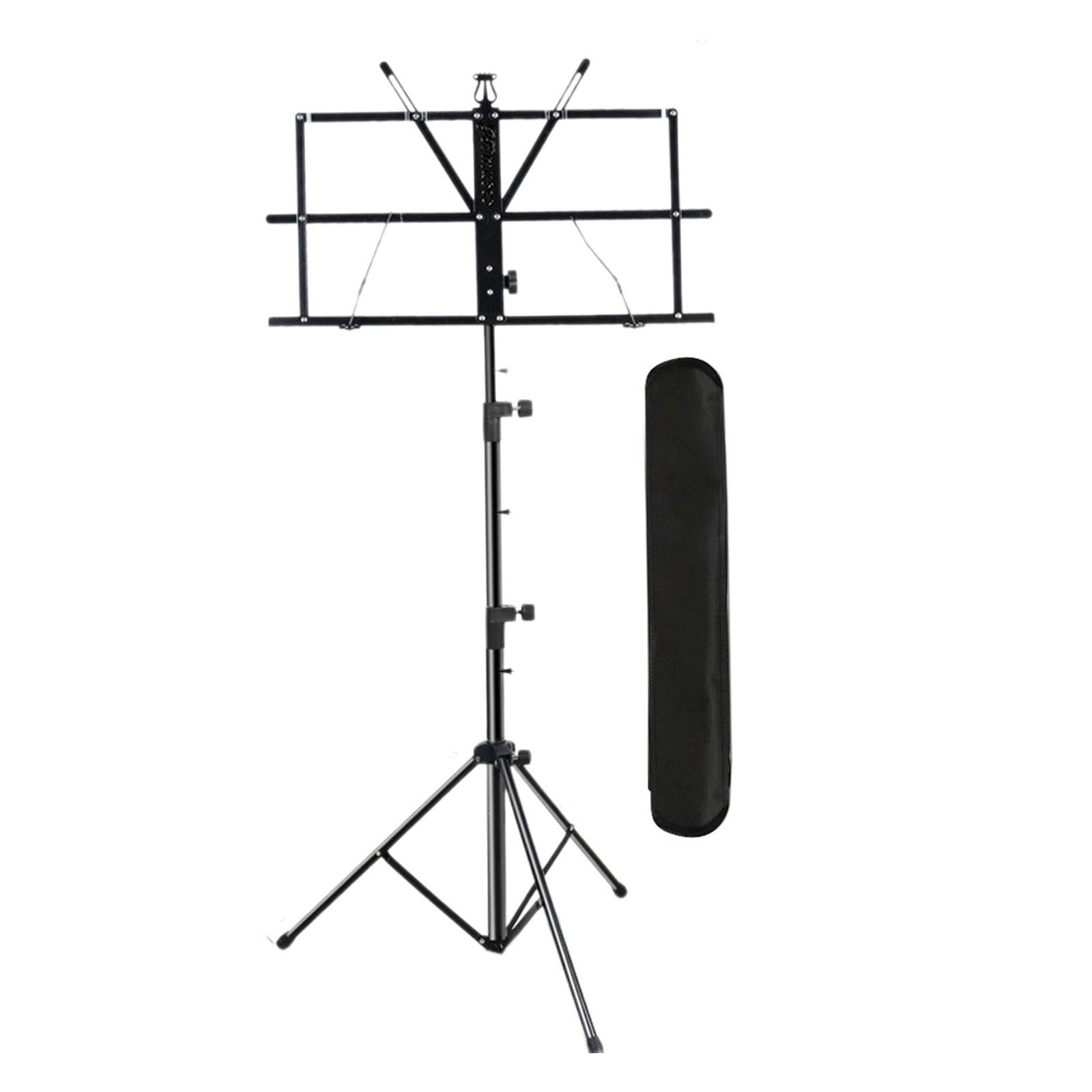 MERIGLARE Sheet Music Stand Height Adjustable Stable Anti Slip Music Note Holder Book Stand for Travel Classroom Orchestra Band Black