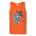 thumbnail image 2 of Wolf Oil Painting Animal Lover Mens Graphic Tank Top, Orange, Small, 2 of 3