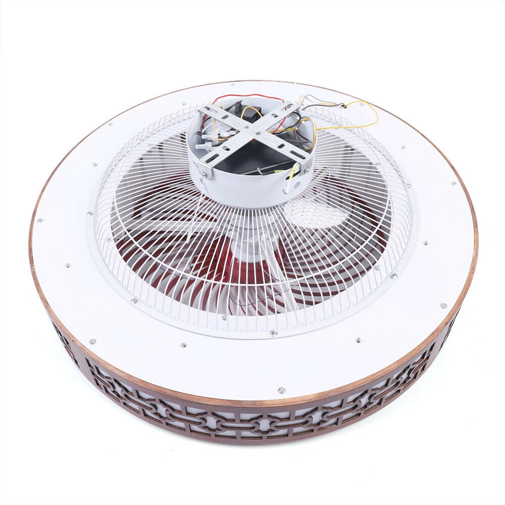 22 Inches Red Ceiling Fan with Light 64W Remote Control 3-Color Lighting Modes 22" Ceiling Fan Light Enclosed Fan Modern LED 3 Colors Semi Flush Mount +Remote
