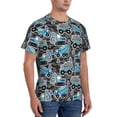 thumbnail image 2 of Vsdgher Blue Excavator Print Men's Dry Fit Mesh Athletic Shirts Moisture Wicking Tennis T-Shirt Tops, 2 of 9
