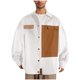 thumbnail image 1 of pstuiky Camisas suaves de manga larga para hombre, Camisa informal de manga larga con botones y cuello vuelto de color patchwork para hombre salir tops xxl, 1 of 8