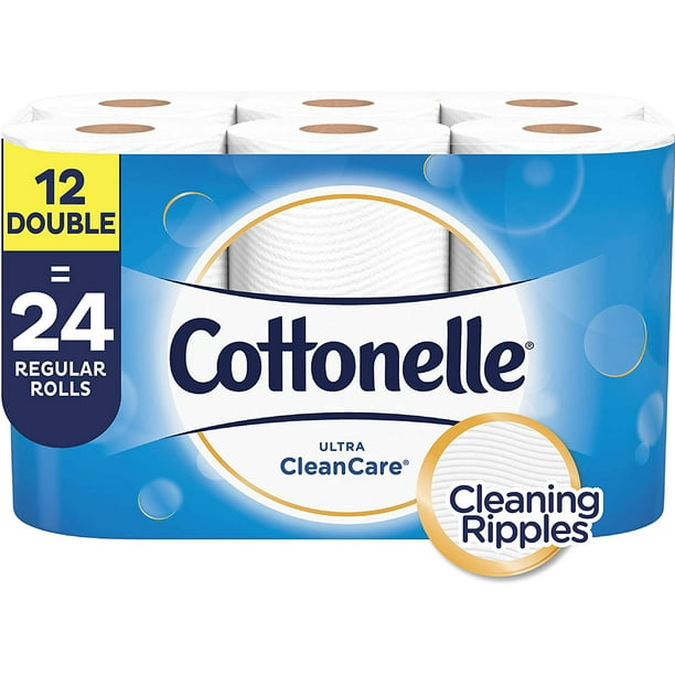 Cottonelle Ultra CleanCare Toilet Paper, 12 Double Rolls, Strong Bath ...