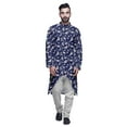 thumbnail image 1 of Atasi Long Sleeve Kurta Printed Button Down Asymmetric Designer Kurta For Boys, 1 of 5