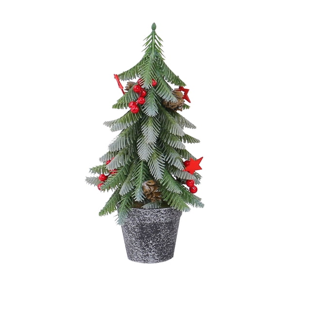 TIELUTT Ochine Mini Christmas Tree Christmas Decorations Neck Xmas Tree Tabletop Ornament Set with Topper Elegant Christmas Decorations Shatterproof Ornament Set Christmas Three Decorations Matrix Or