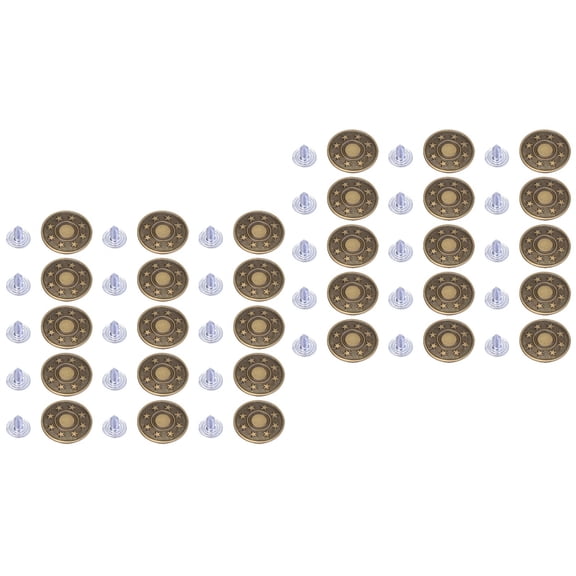 100 Sets Metal Jeans Buttons Suspenders Coat Pants Extenders for