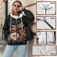 thumbnail image 7 of SCRAWLGOD Trendy Full Zip Hoodies for Women Athleisure Soft Pockets Sweatshirt Drop Shoulder Drawstring Clothing Fall Winter Fashion Outfits, Dragonfly Flowers White Pink Violet, S, 7 of 7
