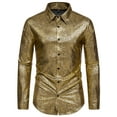 thumbnail image 5 of INSPIRE CHIC Metallic Shirt for Men's Button Down Party Glitter Costume Shiny Leopard Printed Shirts, 5 of 5