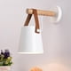 thumbnail image 4 of Aplique de pared Homyl, moderno, de madera y cuero, decorativo, con LED y base E27. Blanco, 4 of 7