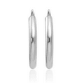 thumbnail image 3 of 14K Solid White Gold Endless 2mm Round Small Hoop Earrings, 3 of 10
