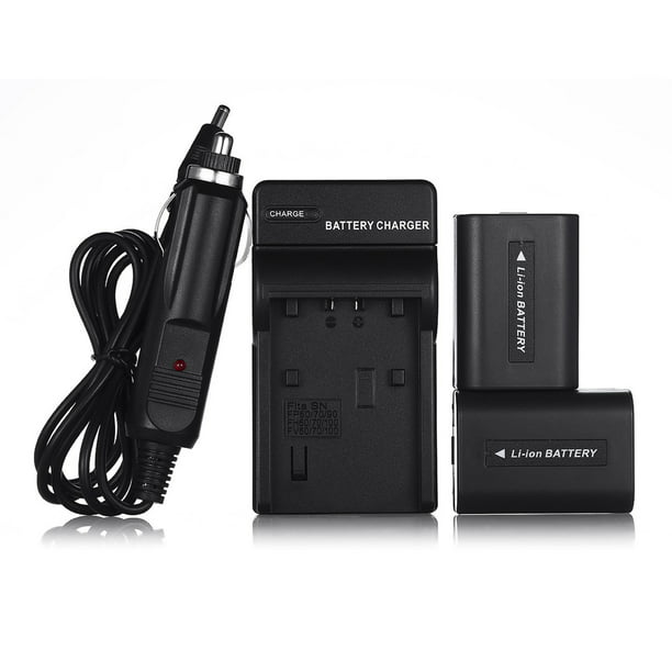 Powerextra 2-Pack 1000mAh 7.4V Camera NP-FH50 Battery + Battery Charger For  Sony Alpha DSLR A230, DSLR A330, DSLR A390, Cyber-shot DSC-HX1, 