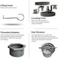 thumbnail image 3 of Topcobe 36-inch Modern Shower Drain, Linear Shower Drain with Leveling Feet and Hair Strainer, Professional Brushed 304 Stainless Steel Rectangle Shower Floor Drain for Home, 3 of 5
