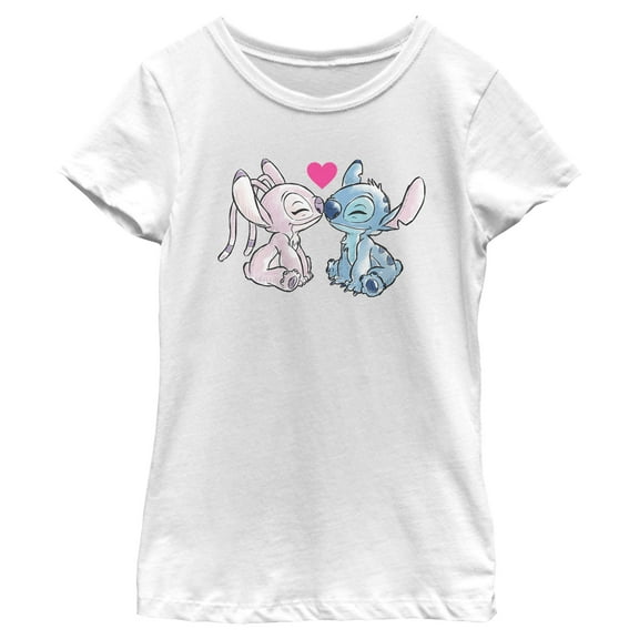 Girl's Lilo & Stitch You Are My Angel  Graphic Tee White Medium