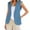 Blue, variant on UANWENN Women's and Linen Sleeveless Solid Color Color Cardigan Small Suit Jacket Women's Heated Gear Thin Quilted Vest Women plus Size Fashion Puffy Sleeve Sweaters for Ladies Heated Vests And
