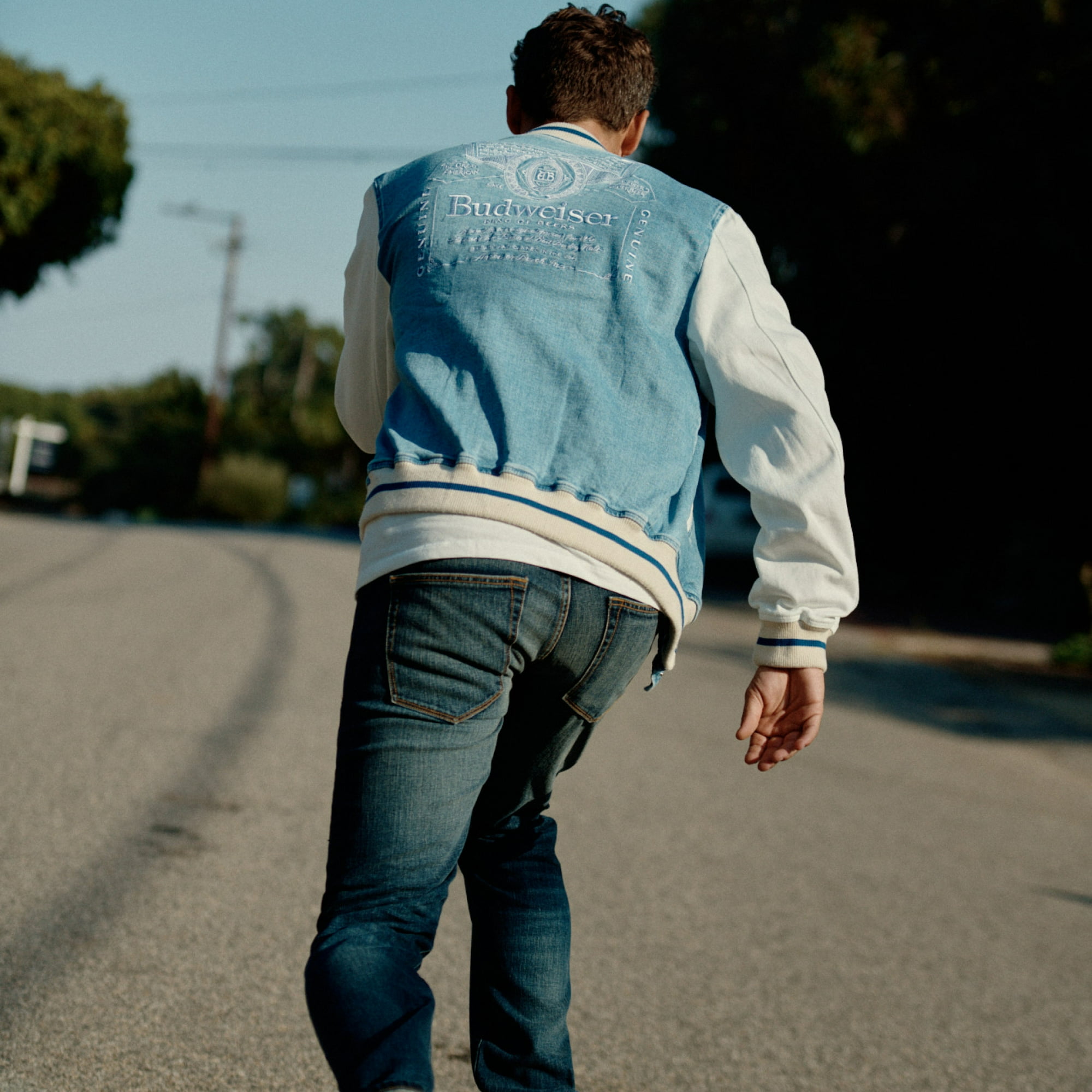 Budweiser jean jacket hot sale