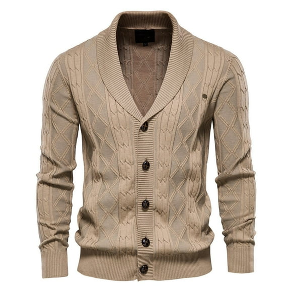 Chaqueta de Punto de Manga Larga Con Solapa de Color Sólido Para Hombre Odeerbi ODB-6