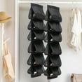 thumbnail image 4 of Cagogo under $5 Hanging Shoe Organizer, Hanging Shoe Organizer for Closet,12 Large Pockets Rotating Shoe Rack,Space Saving Storage for Shoes and Clothes,Travel Shoe Organizer with Swivel Hook, 4 of 8