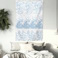 thumbnail image 4 of Japanese Wave Tapestry, Oriental Composition with Ocean Current Themes Traditional Illustration Japan, Wall Hanging for Bedroom Living Room Dorm Decor, 60W X 80L Inches, Blue White, by Ambesonne, 4 of 5
