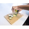thumbnail image 2 of Crinkle Cutter / Wavy Knife, Works With Any Vegetable, Great Vegetable Crinkle Knife, Stainless Steel Blade, GREEN, 2 of 5