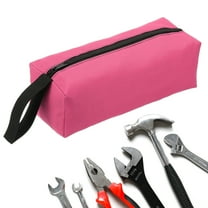 Uxcell Zipper Utility Tool Bag 10.2x4x3.3 Inch Multi-purpose Oxford Cloth Tote Tool Pouch Small Organize Bags, Pink