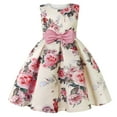 thumbnail image 2 of Weebloom Flower Girl Dress Birthday Wedding Toddler Kids Floral Flowers Prints Sleeveless Beach Straps Dress Princess Clothes Formal Party Pink Girls Dresses, 2 of 6