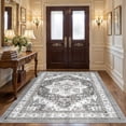 thumbnail image 3 of UERMEI 6x9 Washable Area Rugs for Living Room, Modern Vintage Printed Rug, Vacuum-Friendly, Non Slip Indoor Rug for Bedroom Dining Room Home Decor Carpet, Gray, 3 of 8