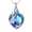 Blue/Rainbow, variant on Women's Crystal Heart with Rose Necklace Urns for Cremation Ashes Holder Memorial Jewelry