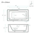 thumbnail image 5 of Claire 60 x 32 Right Drain Soaking Alcove Corner Apron Bathtub in Glossy Black, 5 of 9