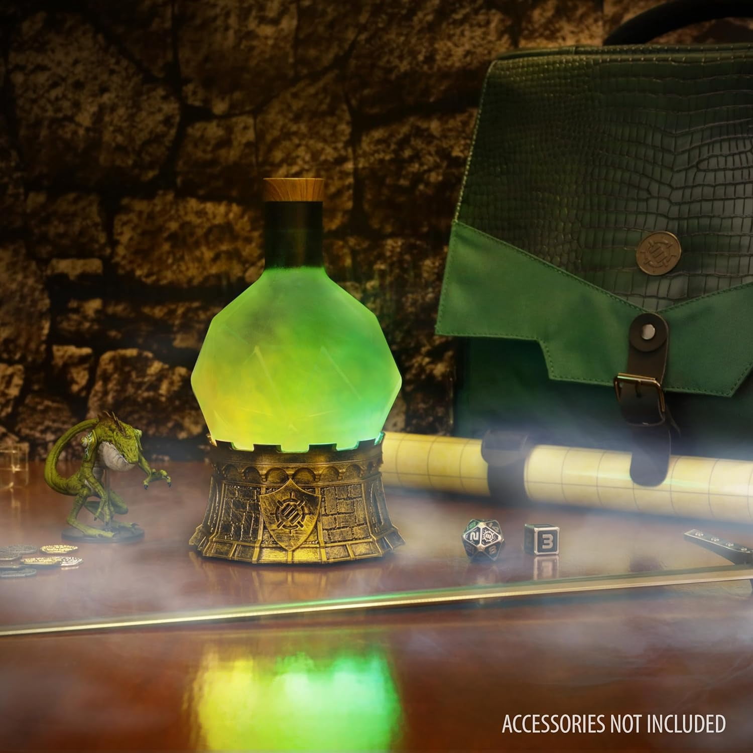 ENHANCE Gaming Sorcerer's Potion Light with Swirling Mystical Brew, Potion Bottle Mood Light (Green)